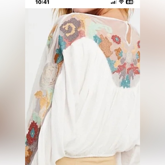 Free People Tops - NWT- Free People/ Anthropologie embroidered top S